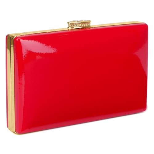 Image of Patent Leather Clutch Purses for Women Glossy Evening Bag
