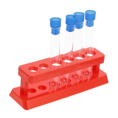 HOLIDYOYO 1Set Laboratory Tube Rack with Plastic Test Tube Stoppers and Lightweight Test Tubes Holder for Clean and Organized Lab Workspace for Scientific Experiments