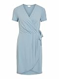 Vestido envolvente Vila Vinayeli S/S Knee Wrap Dress/Su-Noos Vestido, Ashley Blue, S para Mujer