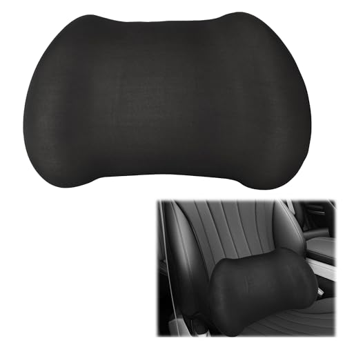 SEABABOO Cojín Lumbar Support Back 1 Pieza Cojin Lumbar Coche Soporte De Espalda Cojin Lumbar Ergonómico con Esponja Memoria Almohada Lumbar para Asientos De Automóvil Silla De Oficina&Ruedas (Negro)