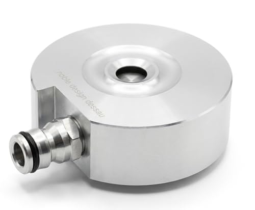 Rasensprenger Typ Bodenregner, 5 Jahre Funktionsgarantie, Made in Germany, aus hochwertigem Aluminium, Schriftzug 'noble design dessau'