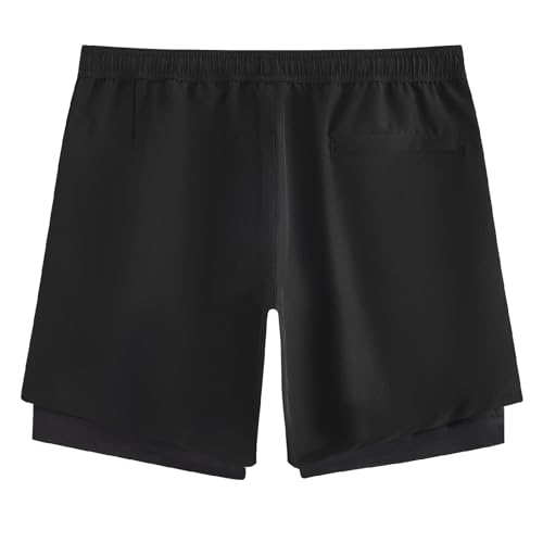 Image of maamgic Mens Workout Shorts 2 in 1 Stretch 5 inch / 7 inch Gym Shorts Running Shorts with Compression Liner Zip Pocket