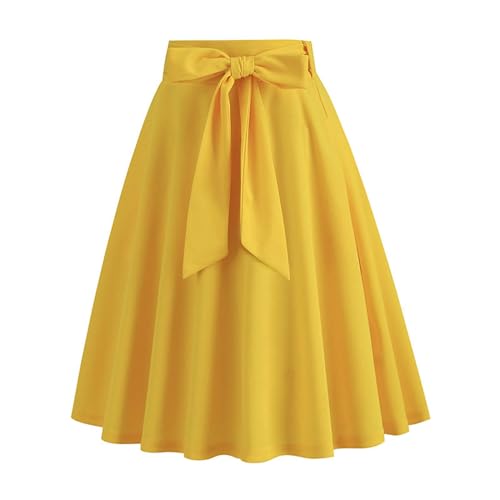 Jupe de ceinture rétro couleur unie vêtement chic dame élégante