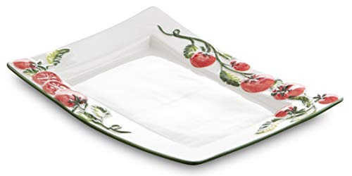 Bassano Ausgefallene italienische Keramik, rechteckige Tomaten Caprese...