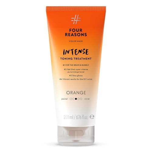 Four Reasons Acondicionador para el cabello – Naranja – Acondicionador natural y tinte intenso para el cabello – Color semi permanente en amarillo rojo – Colores intensos y suaves