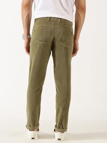 Image of Thomas Scott Men Mid Rise Slim Fit Corduroy Chino Pants
