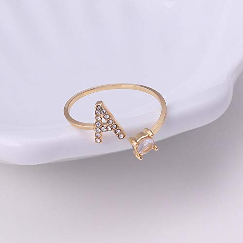 Bague lettre Q initiale or pour cadeau de mariage couple