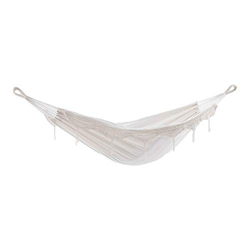 Vivere double brazilian fringe hammock, natural