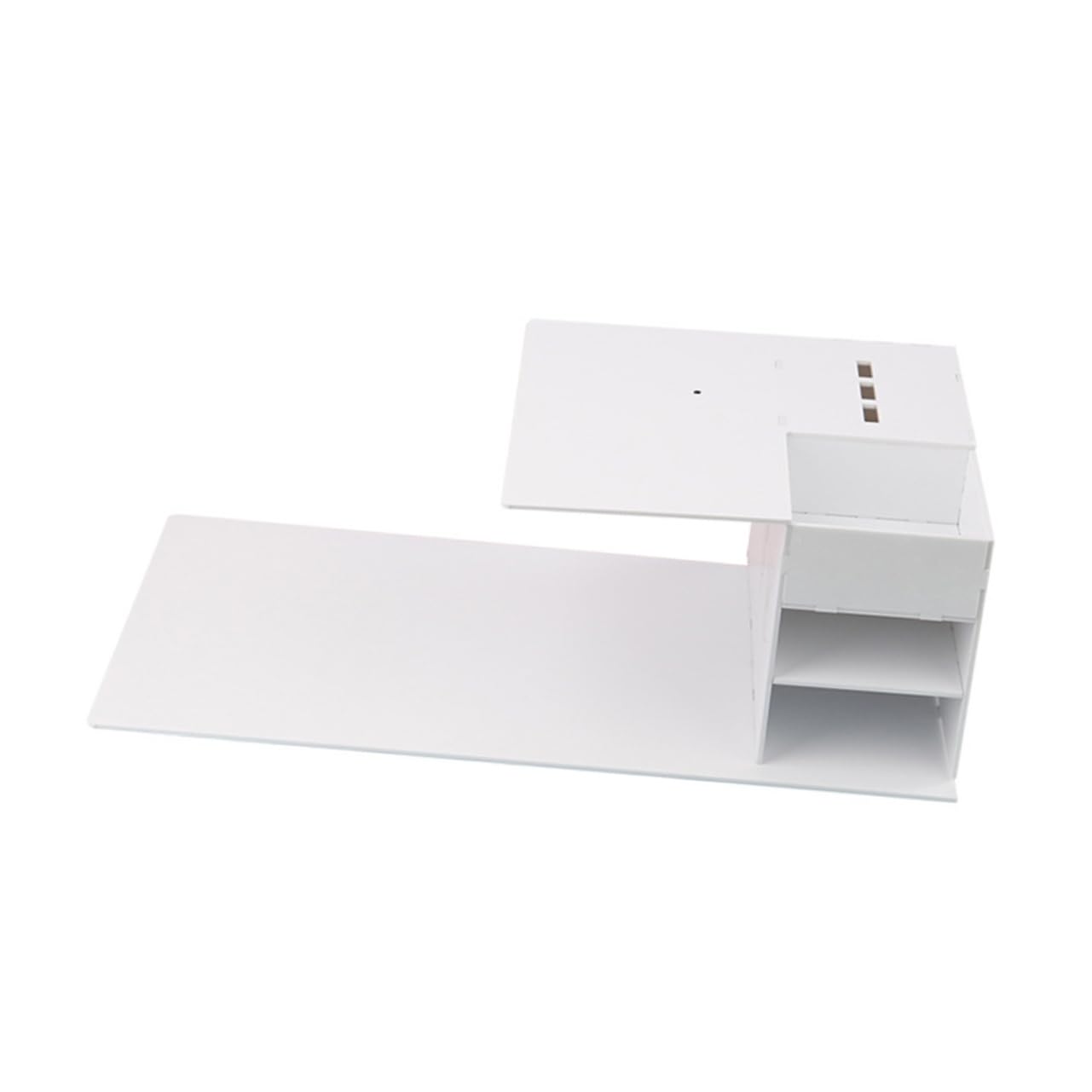 Console Acrylique Blanche pour Extension de Cils Rangement Organisé et Compartiments Multiples, pour Salon de Beauté et Usage à Domicile