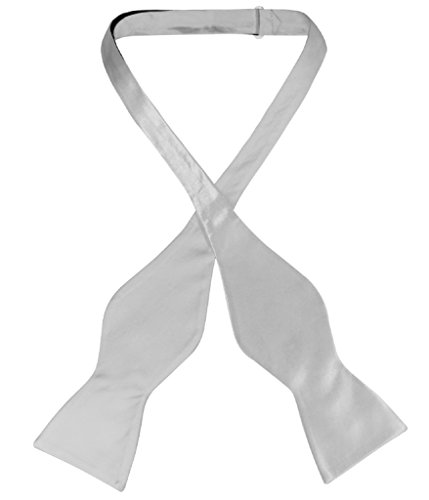 Biagio SELF TIE Bow Tie Solid SILVER GREY Color Men's Gray BowTie