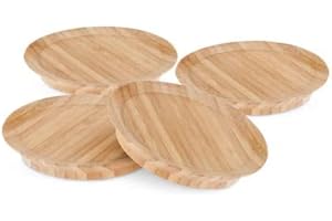 Wine Glass Charcuterie Topper - 4 Pack Bamboo Coaster Wine Topper