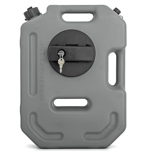 Rough Country 10L / 2.6 Gallon Flat Fluid Container w/Lockable Mount - Non-Potable Water & Utility Storage for Trucks, SUV, RV, UTV & Off-Road Vehicles, Gray