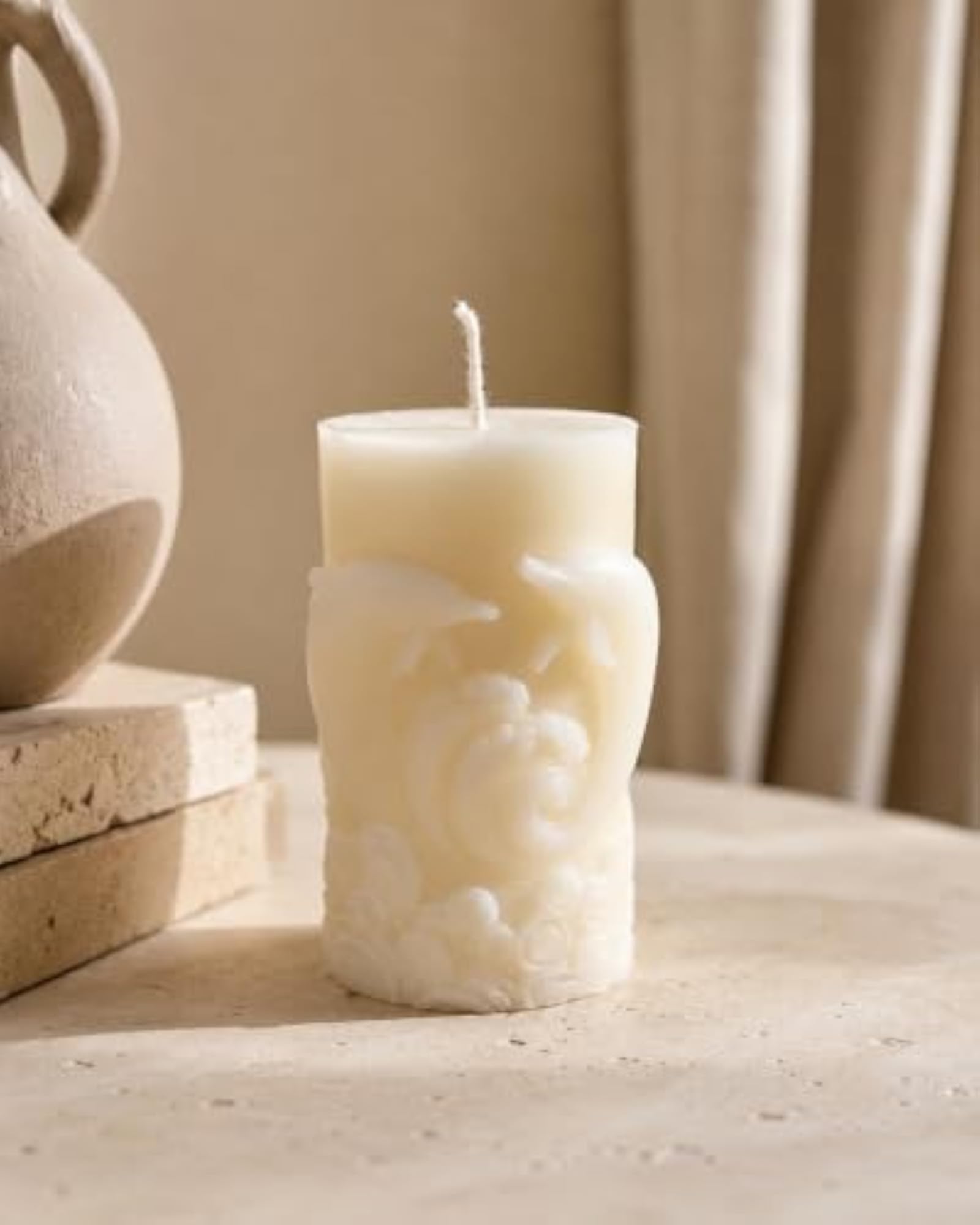 Premium French Vanilla Soy Wax Scented Candle, Dolphin Design