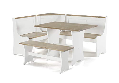 Linon Home Decor Products Sadie Antique White Kitchen Nook