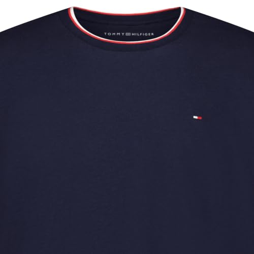Tommy Hilfiger Boys' Short Sleeve Ringer Crew Neck T-Shirt, Soft, Comfortable, Relaxed Fit, YD Navy Blazer, 10-12 - image 3