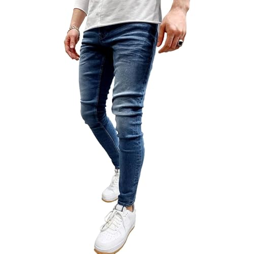 Men's Slim Fit Jeans Skinny Stretch Ripped Denim Pants Distressed Tapered Leg Pants Big and Tall Jeans for Men2