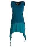 Aus Biobaumwolljersey ÖKO hergestelltes Lagenlookkleid mit Zipfeln