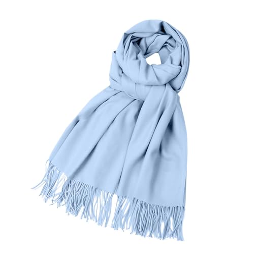 Lazzboy Schal Damen Einfarbig Kuschelige Warme Winter Klassiker Schals Langer Fransen Pashmina Übergroßer Winterschal Schultertuch Deckenschal Weicher Warmer Oversized...