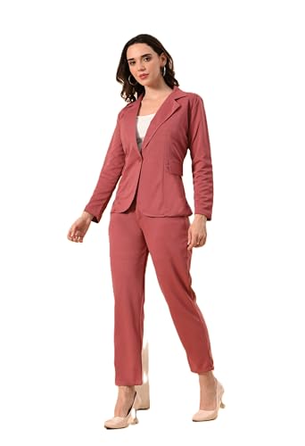 Image of Women's Cotton Blend Printed Blazer Pant and Camisole Set | 3-Piece Formal & Casual Office Wear Suit | Stylish Western Outfit for Business, Party & Daily Use