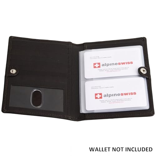 Alpine Swiss Set of 2 Hipster Wallet Plastic Inserts 6 Page Picture Card Holders2