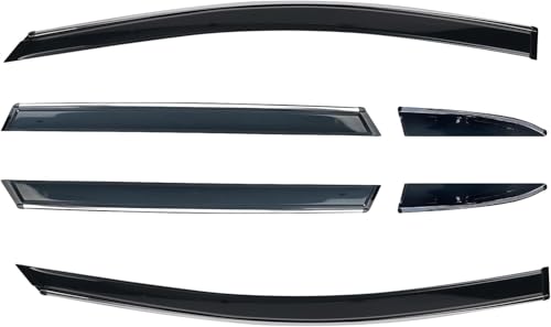 Shatterproof Out-Channel Window Deflectors for Honda CR-V (CRV) 2017-2022, Rain Guards, Window Visors for Cars, Vent Deflector, Car Accessories, 6 pcs (for CRV 17-22 6-Piece Chrome)