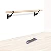 Ballet-Barre-Wall-Mounted-Ballet-Bar-Includes-Turning-Board-Premium-Beech-Wood-Does-Not-Bend-Wobble-Rust-Barre-Bar-for-Home-Workout-Dance-Equipment-for-Leaps-4-ft-Long-15-ft-Dia-for-Kids-Girls-Adults flybold Wall-Mounted Ballet Barre with Turning Board and Premium Wooden Bar - Home Workout and Dance Equipment - Rust, Wobble-Free - 4ft, 1.5ft Diameter - Multiple Colors