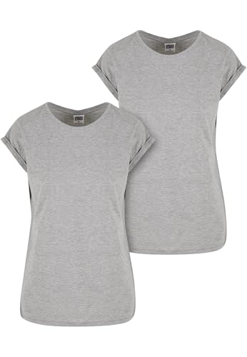 Ladies Extended Shoulder Tee 2 Pack Maglietta Donna Grigio L