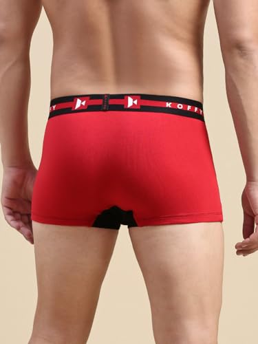 Image of KOFFY Pliable Cotton Modal Colorblocked Mini Trunk with Seamless Waistband
