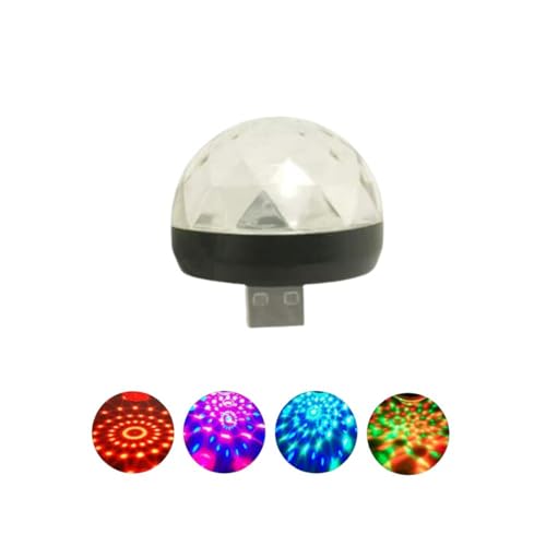 Mini Strobo Bola Maluca de LED USB Iluminação Portátil Multicolorida para Festas e Eventos (Preto)