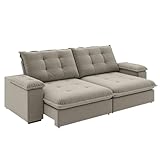 Sofá Retrátil e Reclinável Bipartido 2,50m 4 Lugares Fofão Slim Luizzi (Castor)