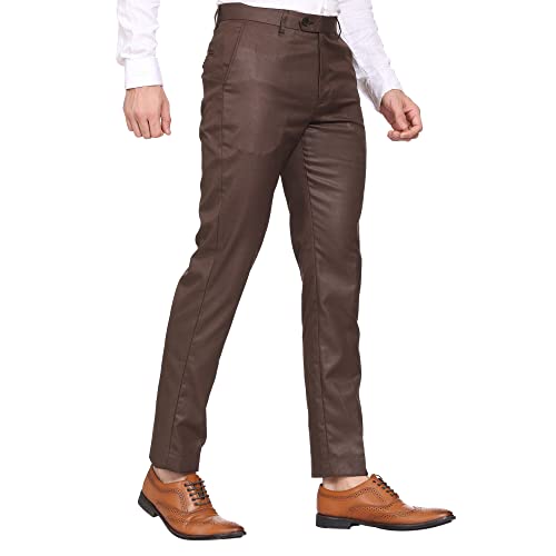 Image of MALENO Men's Diamond Textured Regular Fit Trouser | Soft and Breathable Fabric | Trousers for Office, Party