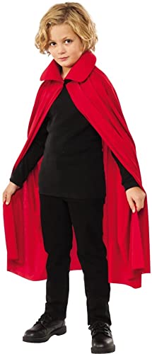Cape rouge Rubies de 36 pouces avec col pour Halloween et soirées costumées