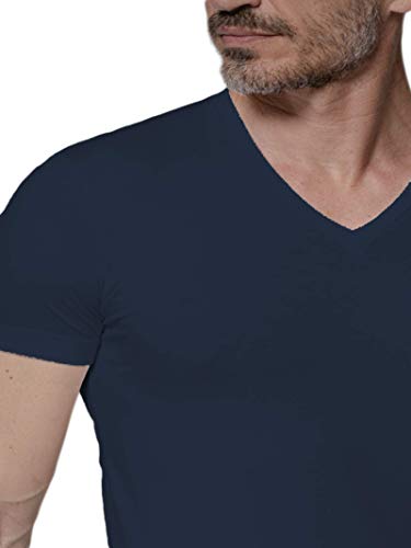 Tee-shirt col en V en coton élastiqué JNM118 pour un style soigné