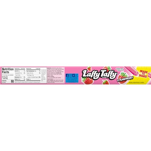 Laffy Taffy Rope Candy, Strawberry, 0.81 Ounce Ropes (Pack of 24)