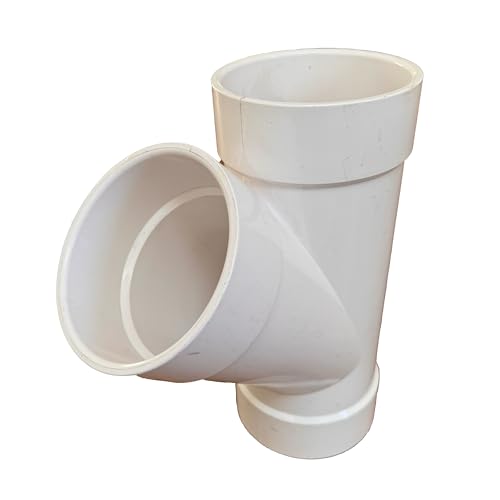 4 inch PVC DWV 5 Pack (Drainage Waste & Vent) 45 Wye, Hub X Hub X Hub Solvent Weld (4