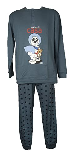 Pyjama Homme Hiver Coton anti-courants d'air avec poignets