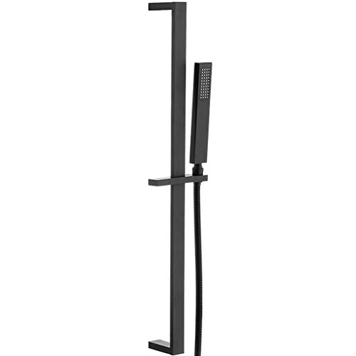 Ensemble de douche carré en laiton avec colonne noire mate
