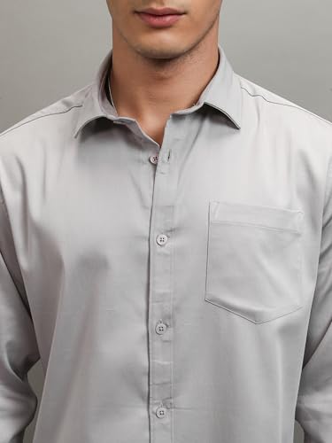 Image of Highlander Men's Slim Fit Formal Shirt | Solid Formal Shirt for Men | Comfortable Fabric | Stylish Design for Everyday Use & Office Wear