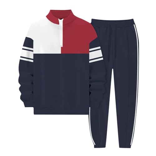 Ensemble homme sweat à col rond bleu marine pour le sport et vos loisirs du week-end