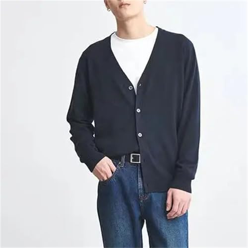 Men Wool Blend Cardigan Sweater Autumn Winter V-Neck Button Business Casual Knitted Cardigans2