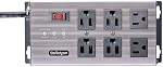 StarTech.com Flat Plug 6-Outlet Heavy Duty Industrial Power Strip 125V/15A with Surge Protector, EMI/RFI Isolation, Mountable PDU, 8ft/2.4m Extension Power Cord, NEMA 5-15P/R, TAA | 125V/15A with Surge Protector, 2.4m/8ft Extension Power Cord, Mounta