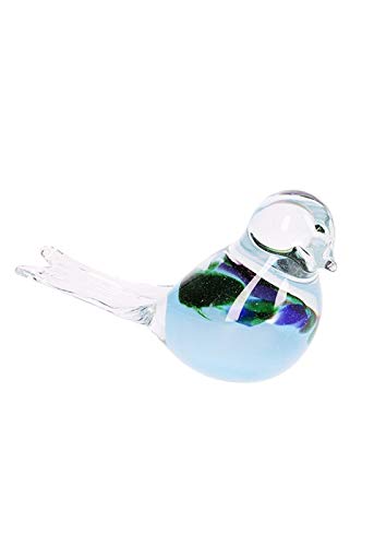 Mini-urne oiseau en cristal bleu clair, un mémorial lumineux sur votre commode
