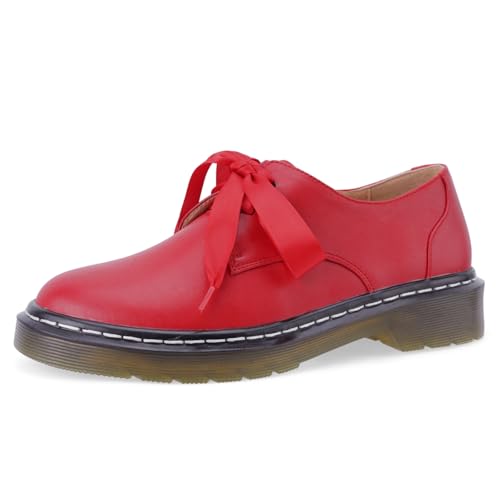 Image of IMPREMEY Mary Janes Oxford Bow Flats Loafers Shoes for Women Round Toe Platform Non-Slip Comfortable Casual Cute Shoes