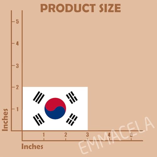 Image of (3PCS) South Korea Flag stickers, Countries Flag Stickers - Waterproof Vinyl Decals For Laptops, Tumblers, Water Bottles, Books, Scrapbooks, Size 3 x 2 Inch