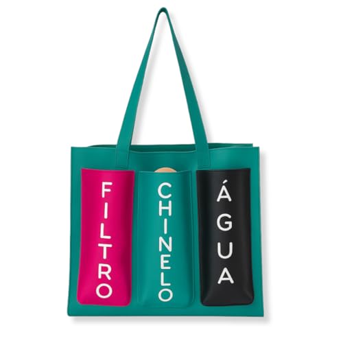 Bolsa Praia Silicone Grande Verão Impermeável Com Bolsos PRA-REP (Azul Turqueza)