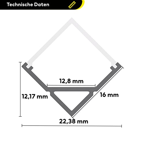 Alumino® Profilo a LED in alluminio, con angolo di...