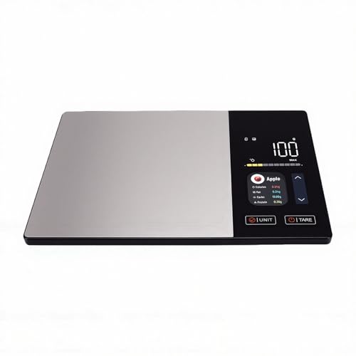 Omquot Báscula de Cocina para Alimentos Pantalla LCD Digital de Alta Precisión Acero Inoxidable para Hornear Fitness Cocinar Báscula Nutricional Ideal para Familias