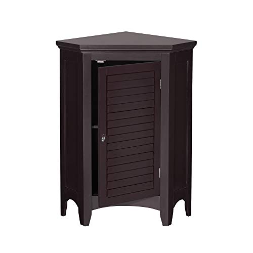 Versanora Free Standing Wooden Corner Cupboard Bathroom Storage Cabinet Unit, MDF, Brown, 62.87 x 43.18 x 81.28 cm Versanora Free Standing Wooden Corner Cupboard Bathroom Storage Cabinet Unit, MDF, Brown, 62.87 x 43.18 x 81.28 cm
