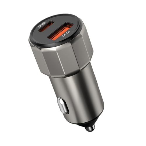 Cargador de coche para teléfono móvil, doble puerto PD, 30 W, carga rápida 3.0, cargador y adaptador para automóviles, para teléfonos móviles, tabletas, camiones, hogar, interiores, hombres y mujeres