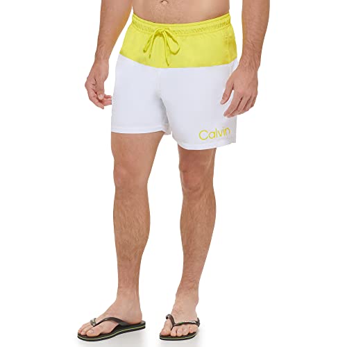 Calvin Klein Men's Standard Uv Protected Quick Dry Drawstring Multicolor Swim Trunk3
